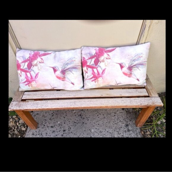 Connie Haley Watercolor Hummingbirds Climaweave Indoor/Outdoor Toss Pillows - Picture 3 of 7